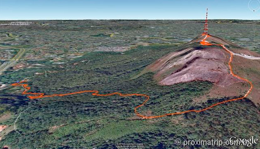 Mapa Satellite da Trilha do Pai Zé no Pico do Jaraguá